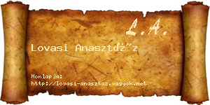 Lovasi Anasztáz névjegykártya
